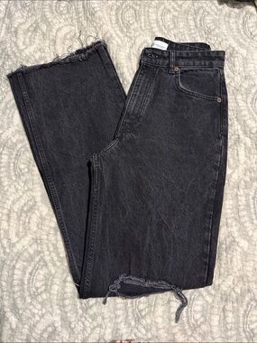Zara Black Ripped Denim Jeans